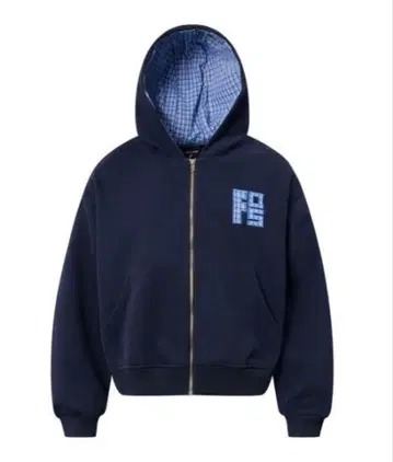 DIAVEL 체크 무늬 후드 부착 지퍼 후드티