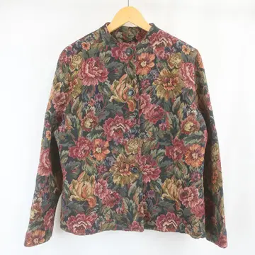 VINTAGE 노카라 꽃무늬 플라워 올 패턴 고블랑 자켓 남성용