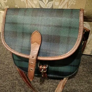 새상품급 랄프 로렌 숄더백 PVC 그린 체크 무늬