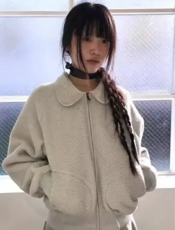 [COYSEIO 코이세이오] 라운드 칼라 플리스 자켓