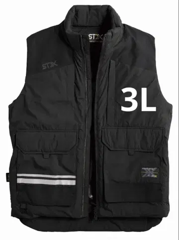 신멘 작업옷 히트 베스트 방한 베스트 경량 방풍 새상품 블랙 3L