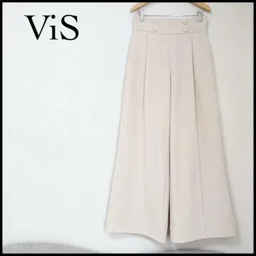 [ 택 포함 새상품 ]  와이드 팬츠 가우초 팬츠 턱 팬츠 베이지 L