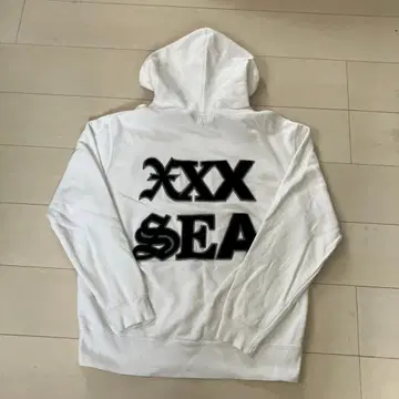 WIND AND SEA 화이트 후드티