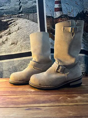 베이지 스웨이드 버클 엔지니어 부츠 즉시 구매 가능