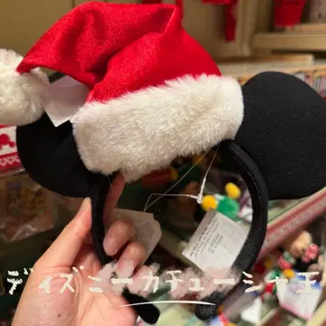 홍콩 디즈니 크리스마스 미키마우스 산타 모자 머리띠