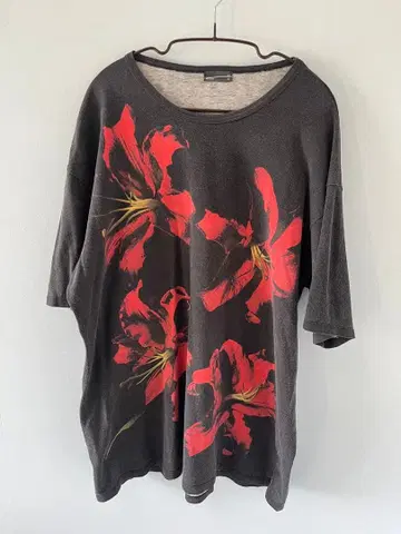 LADMUSICIAN 꽃무늬 오버 사이즈 T셔츠 L 사이즈