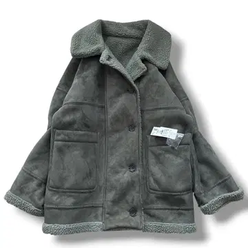 택 포함 새상품 LOWRYS FARM 리버서블 보아 자켓 그레이 카키