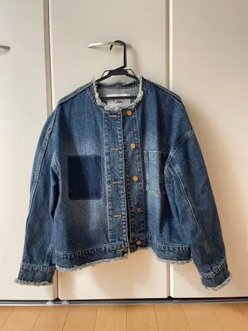 PUAL CE CIN 데님 자켓 프린지 마감