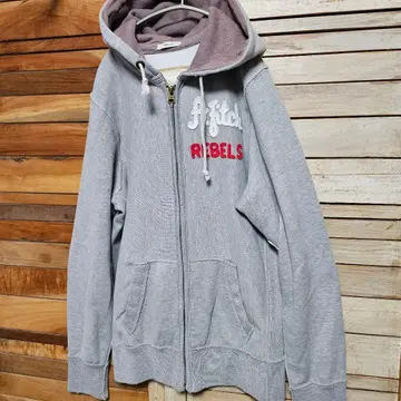 아바크롬비&피치 데미지 가공 백 로고 후드티 L 두꺼운 원단 속기모