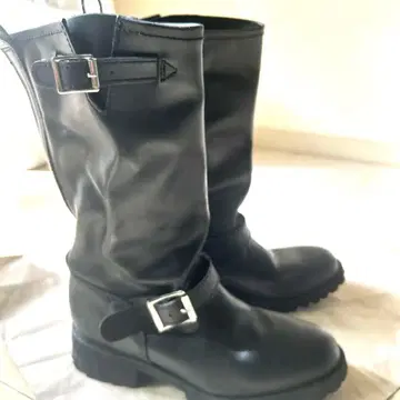 요스케 엔지니어 부츠 블랙 천연 가죽 23-25cm 통굽