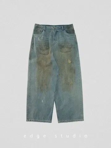 Edge studios 배기 데님 블루