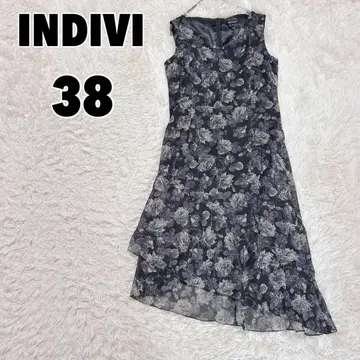INDIVI 인디비 (38) 꽃무늬 슬리브리스 쉬폰 원피스