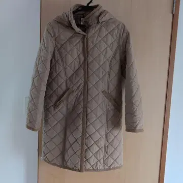 BEAMS HEART 퀼팅 자켓 베이지 후드 부착 L 사이즈