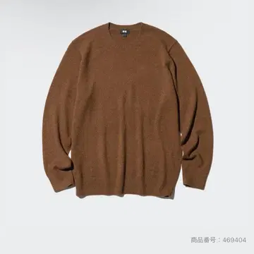유니클로 캐시미어 크루넥 스웨터 남성용 L 사이즈 브라운 완판템 새상품급