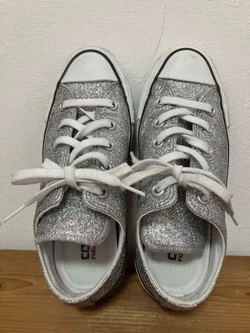 CONVERSE ALL STAR 실버 글리터 스니커즈 23cm