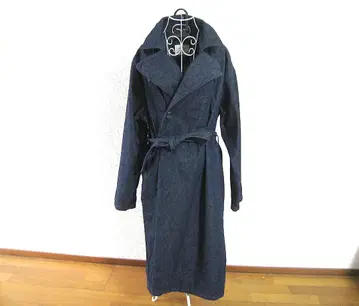 데님 롱 코트 인디고 블루