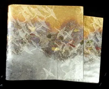 순수 실크 금은에 빛나는 박 후쿠로 오비 날아가는 학 학