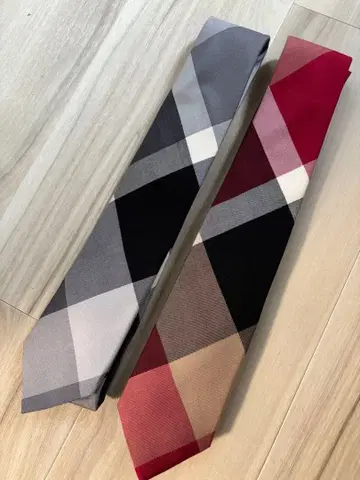 BLACK LABEL 체크 패턴 넥타이 2개 세트