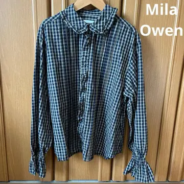 프릴 칼라 퍼프 슬리브 블라우스 미라 오웬