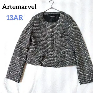 알테 마블 노카라 트위드 자켓 세레모니 수트 빅 사이즈