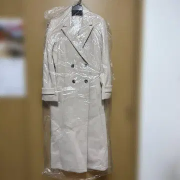 폴리에스테르 100% 라이트 베이지 롱 코트