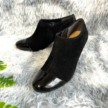 새상품! ing (잉그) 스웨이드 부티 23.0cm 사이드 지퍼 블랙