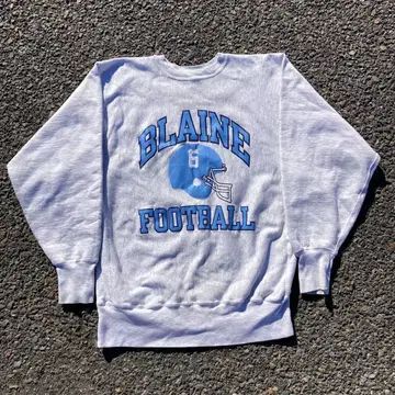 90s Champion 풋볼 삼단 리버스 위브 자수 택 XL