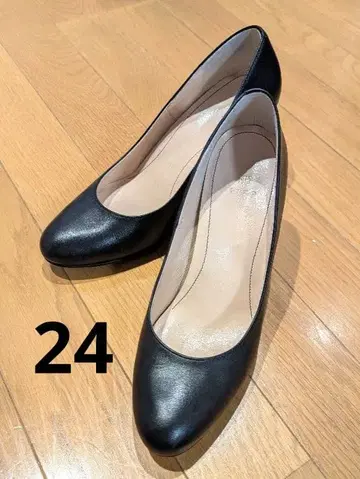 EIZO 가죽 펌프스 블랙 24cm