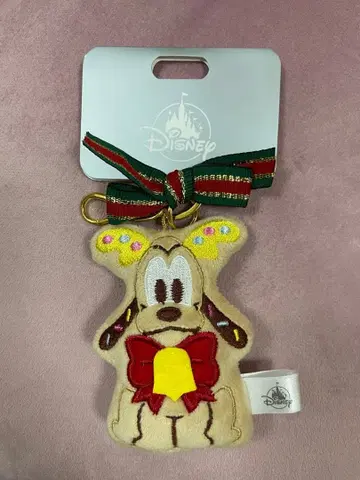 플루토 봉제 인형 키링 키체인 크리스마스 쿠키 디즈니