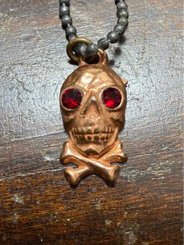 30s' 40s' 빈티지 스컬 목걸이, 키링 구제 의류 바이커