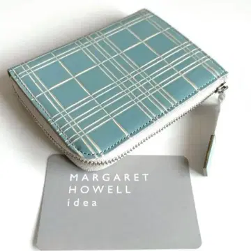 MARGARET HOWELL 트리돈 L자 지퍼 미니 지갑 블루