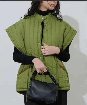 hanne 올리브 그린 퀼팅 베스트