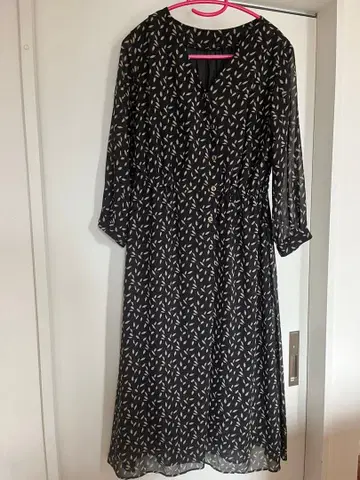 7부 소매 롱 원피스