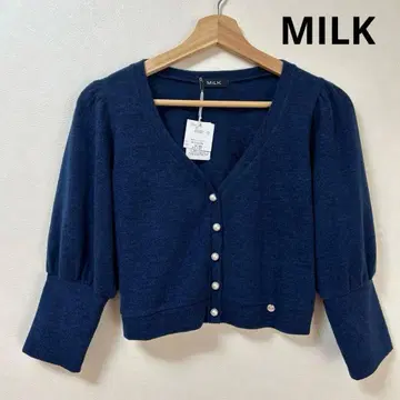 MILK 밀크 펄 버튼 숏 가디건 볼레로 미사용 택