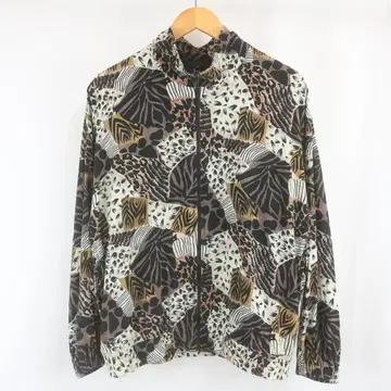 VINTAGE ERIN LOMDON 실크 레오파드 지퍼 자켓