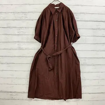 ZARA 셔츠 원피스 브라운 넉넉한 체형 커버 깔끔한 봄/여름