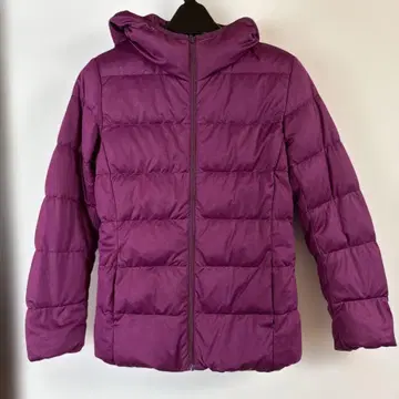 후드 부착 퍼플 다운 자켓