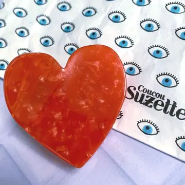 쿠쿠슈제트 하트 클립 헤어 클립 빨간색 헤어 액세서리 머리핀 러브