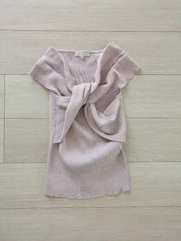 EPOCA (에포카) 프론트 트위스트 리브 니트탑 40 핑크 베이지