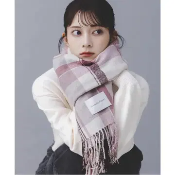 JILL by JILL STUART 체크 스톨 비터 핑크 머플러