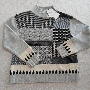 kLyn yoshiki 새상품 스웨터 그레이 패턴 사이즈 M