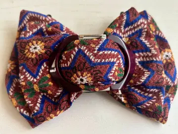 골동품 미사용 레트로 버클 더블 리본 브라운 계열 vintage 머리핀