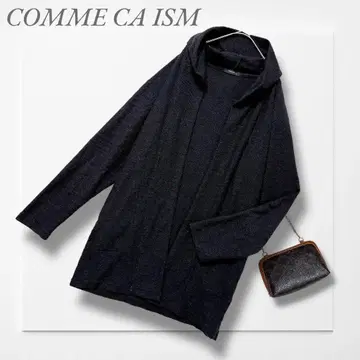 컴시즘 후드 부착 니트 가디건(L) 블랙 롱 기장 성숙 캐주얼