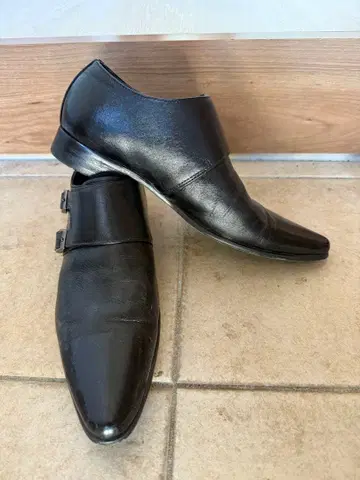 DILETTO 블랙 드레스 신발 더블 버클