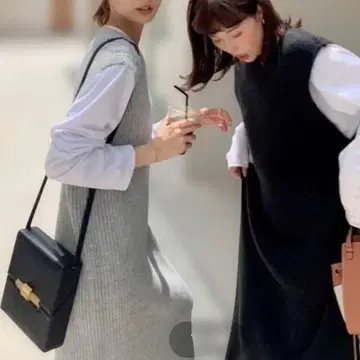 벌스데이 바쉬 워셔블 모헤어 리브 니트 원피스 그레이