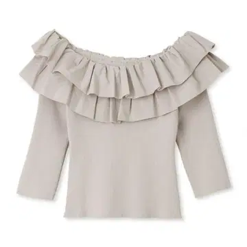 거의 미사용 FRAY I.D 프릴 오프숄더 니트탑