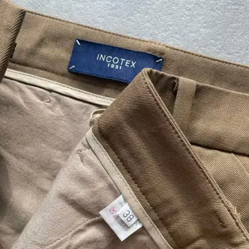INCOTEX 베이지 2 턱 슬랙스 38