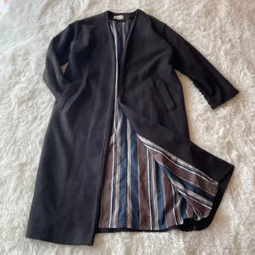 세모 롱 코트 노카라 사이드 지퍼 오피스 캐주얼 고급 새상품급