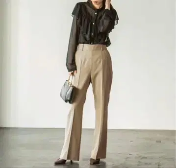 미사용 택 포함 노블 하이웨스트 울 팬츠