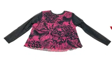 DANA 꽃무늬 프린트 긴팔 상의 블라우스 핑크 블랙 2벌 세트